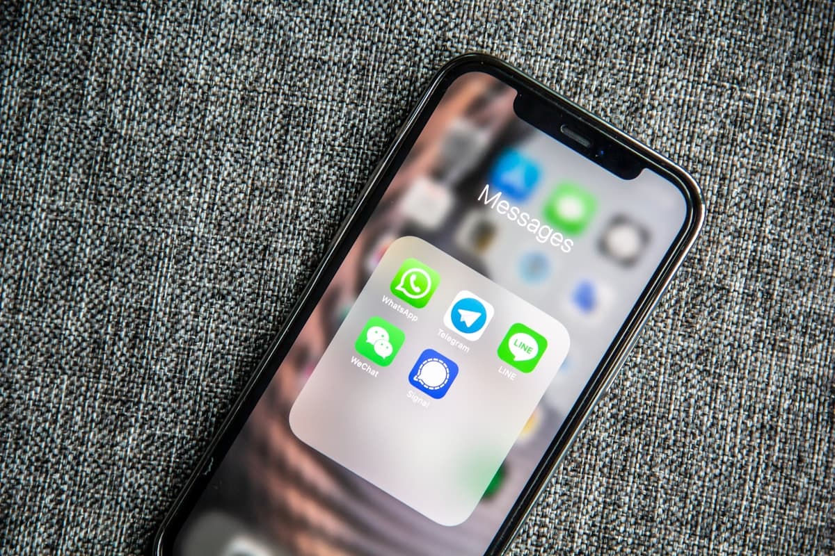 iPhone showing a messaging app conversation